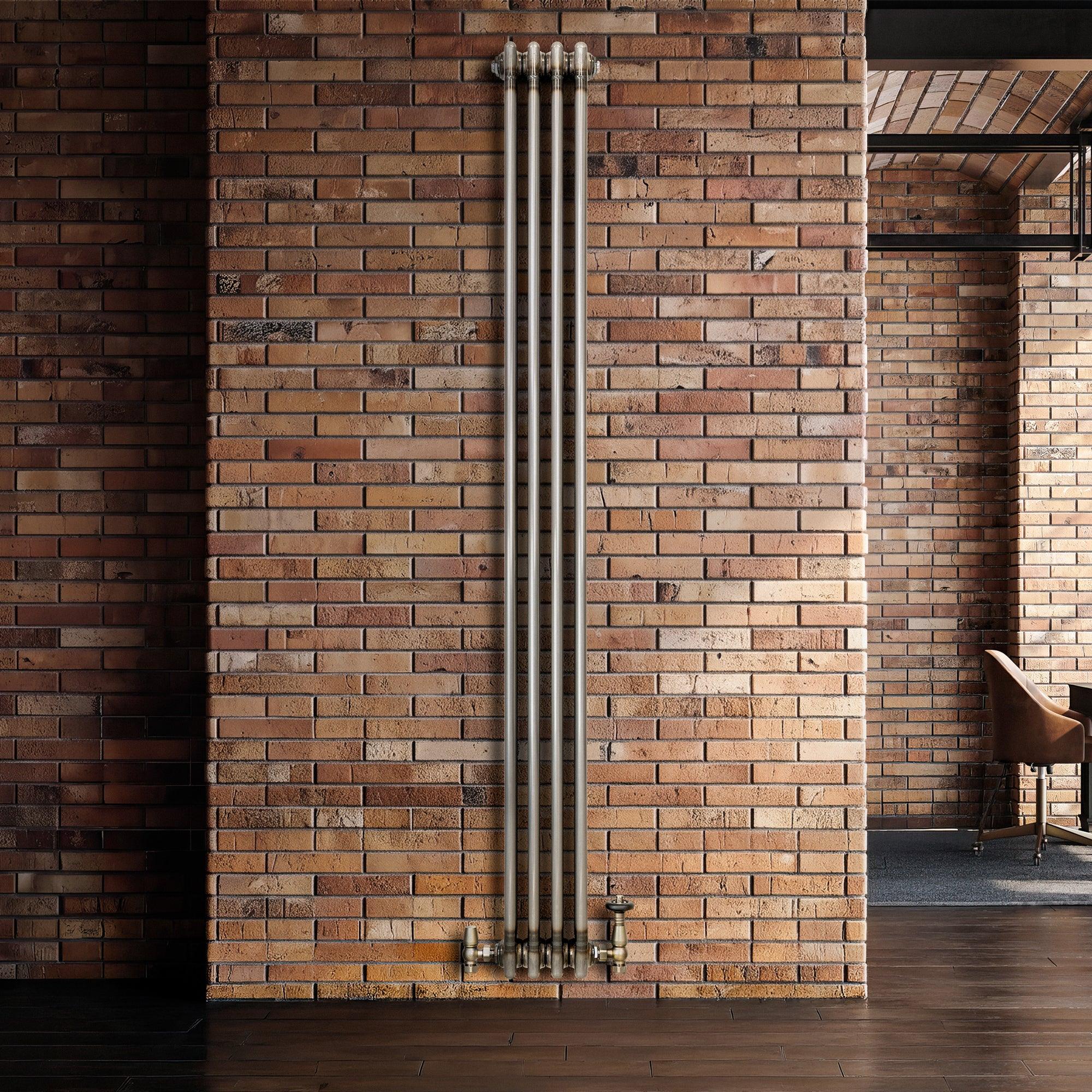 Traditional 3 Column Radiator - 1800 x 200mm - Raw Metal