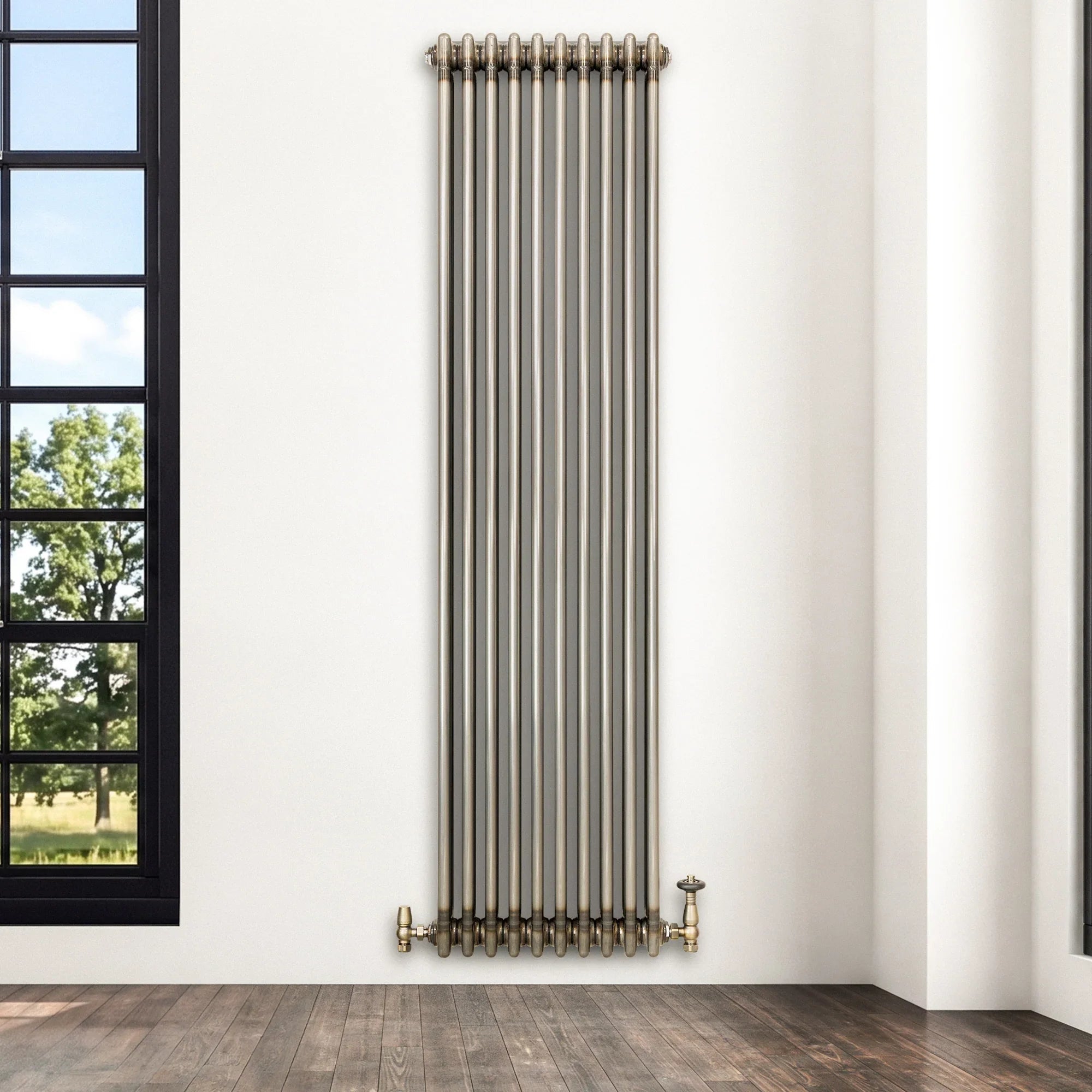 Traditional 3 Column Radiator - 1800 x 470mm - Raw Metal