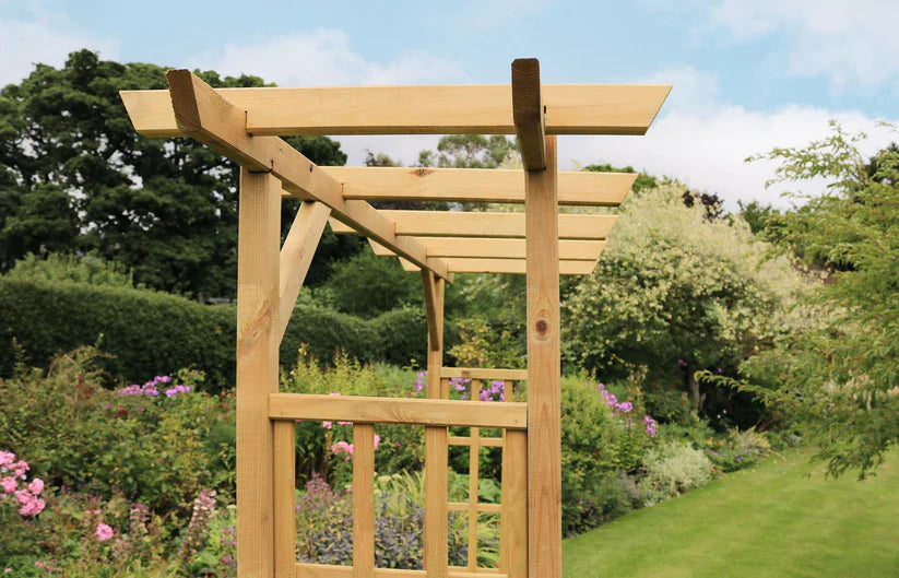 Flat Top Garden Arch with Trellis