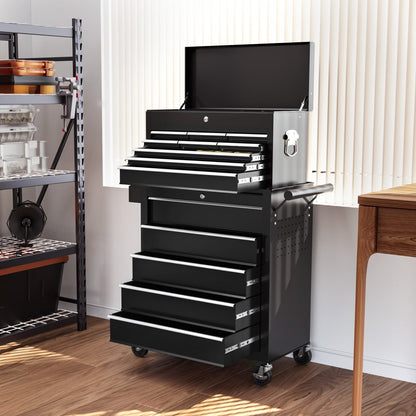 2-in-1 Lockable Tool Chest & Roller Cabinet – 14 Drawers