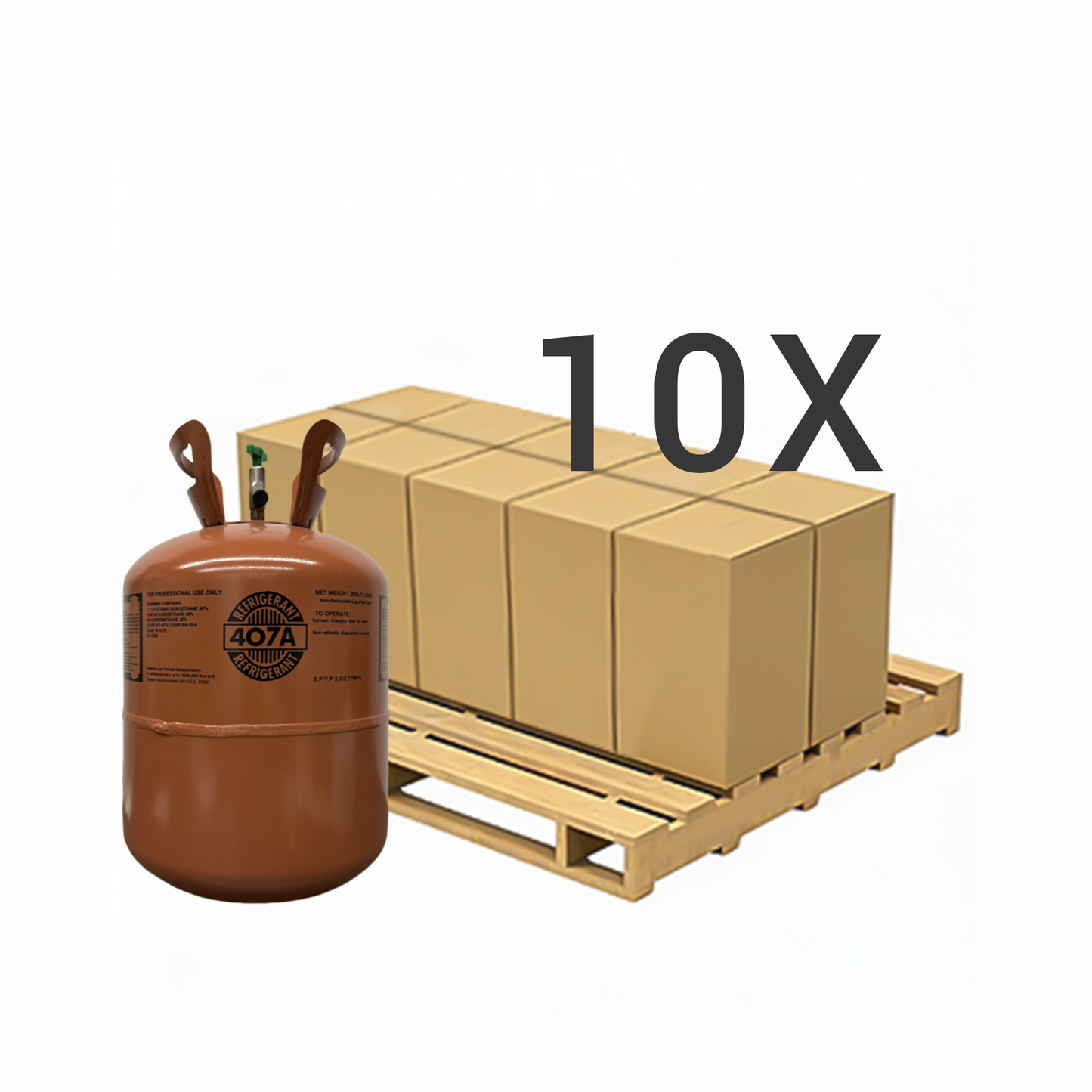25LB R407A (R-407A) Refrigerant Gas | 10 Cylinders