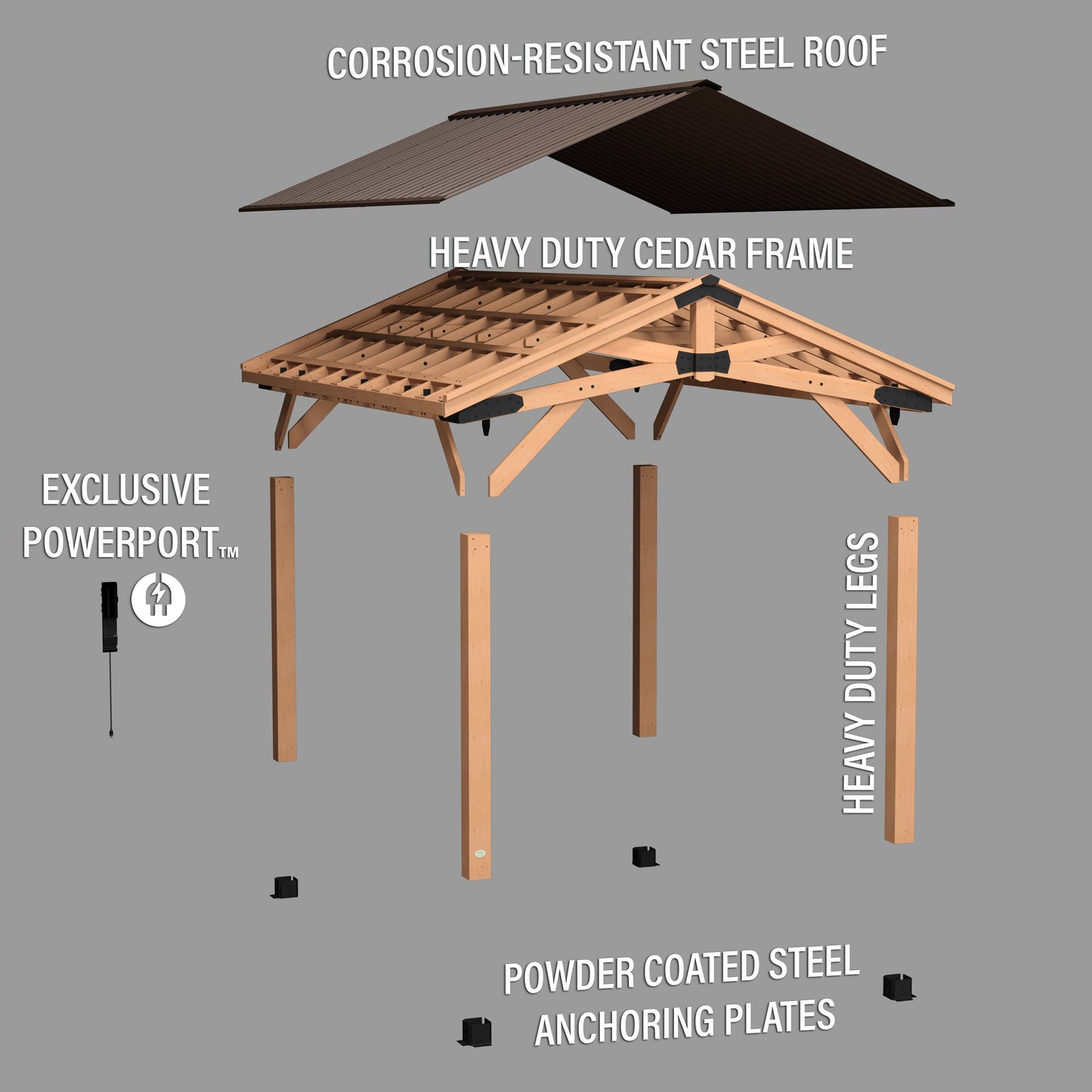 5.0m x 3.7m (16ft x 12ft) Norwood Gazebo