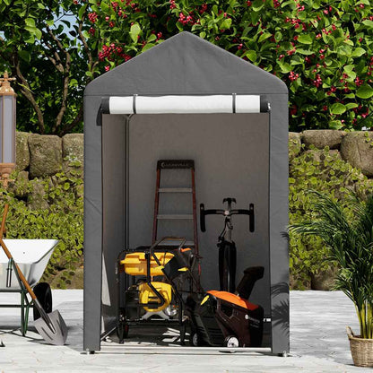 Dark Grey Galvanised Tube Storage Shed