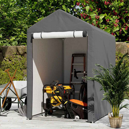 Dark Grey Galvanised Tube Storage Shed