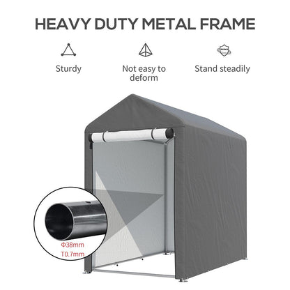 Dark Grey Galvanised Tube Storage Shed