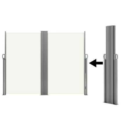 Outdoor Retractable Privacy Side Awning – Beige 600cm