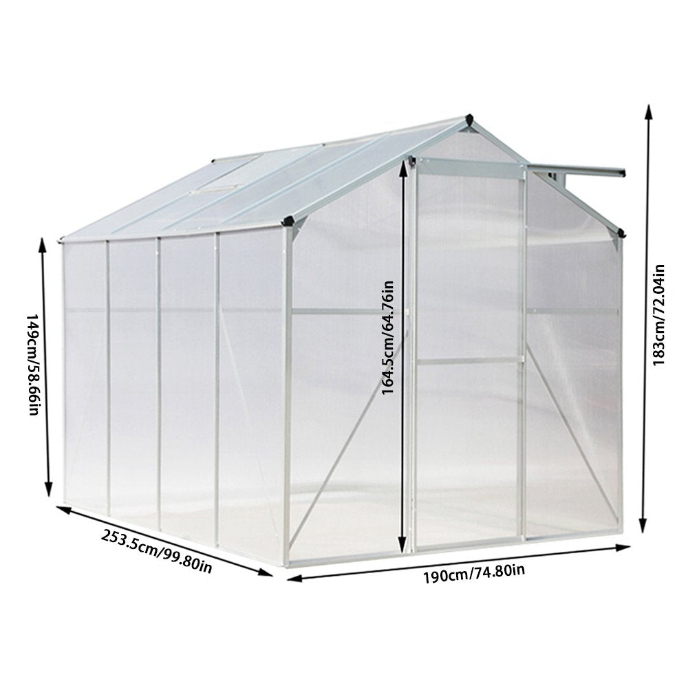 Aluminium Hobby Greenhouse – 8ft x 6ft