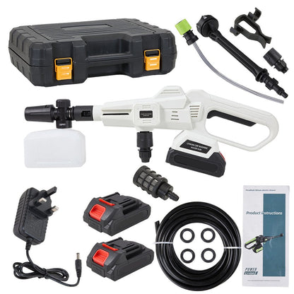 21V Cordless Handheld Pressure Washer – White & Black