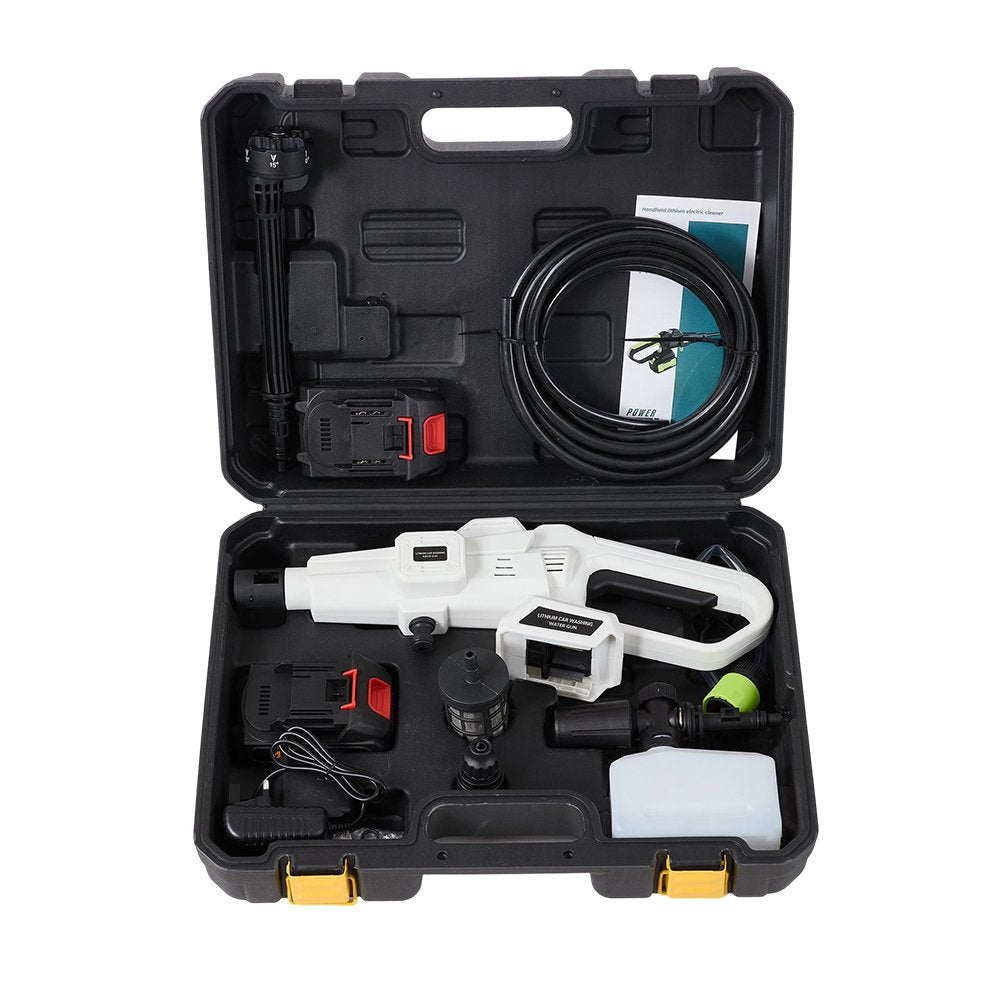21V Cordless Handheld Pressure Washer – White & Black