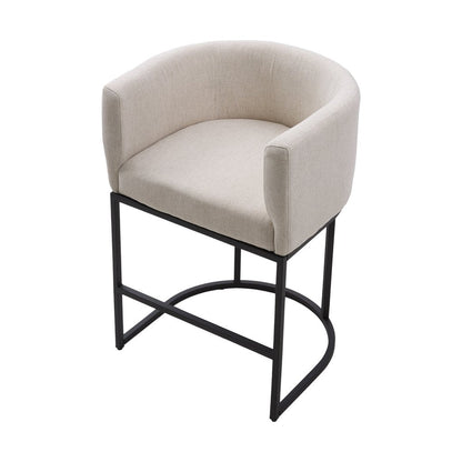 Beige Chenille Bar Stools – Set of 2