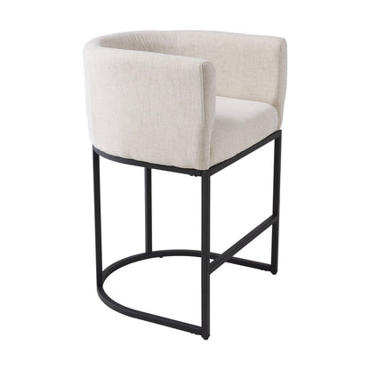 Beige Chenille Bar Stools – Set of 2