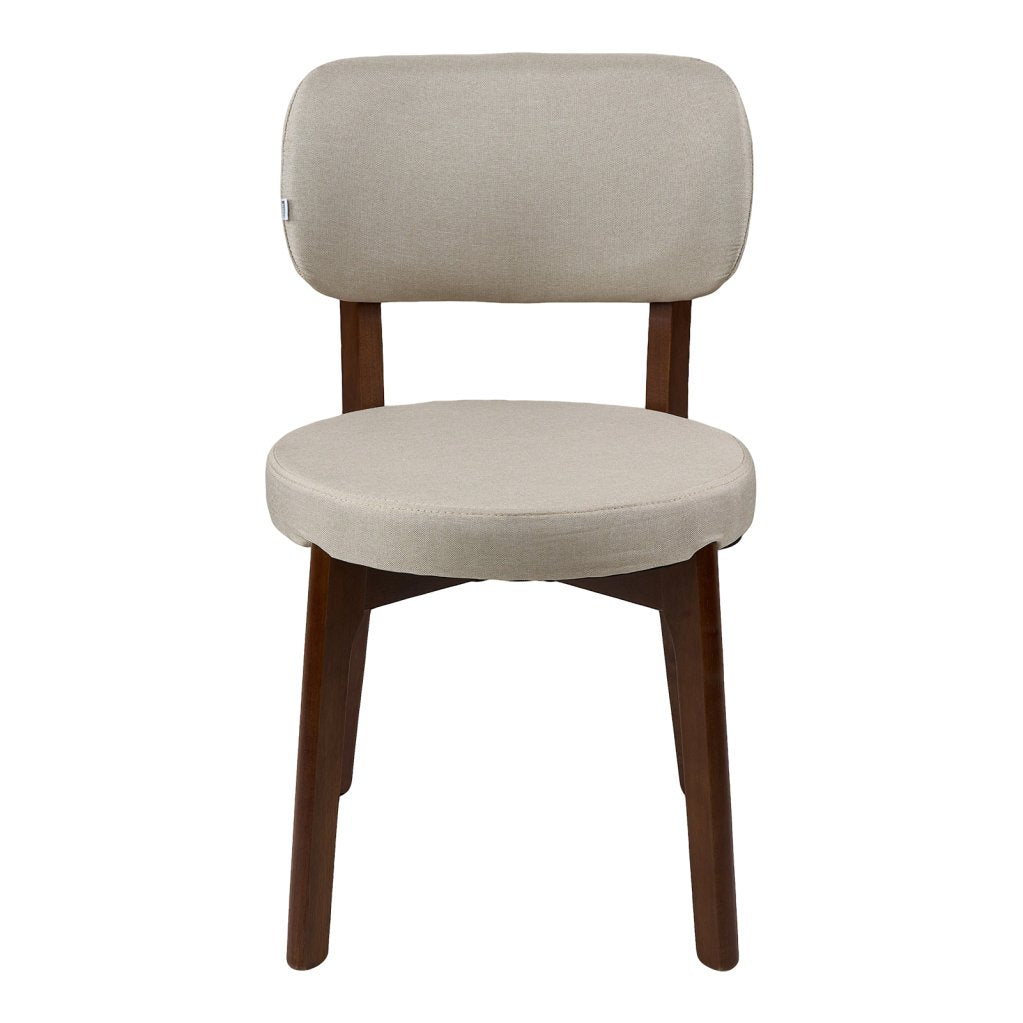 Beige Upholstered Dining Chairs – Set of 2
