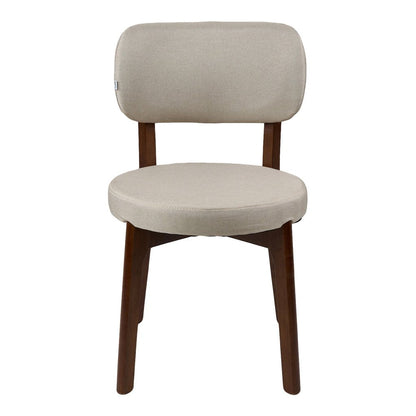 Beige Upholstered Dining Chairs – Set of 2