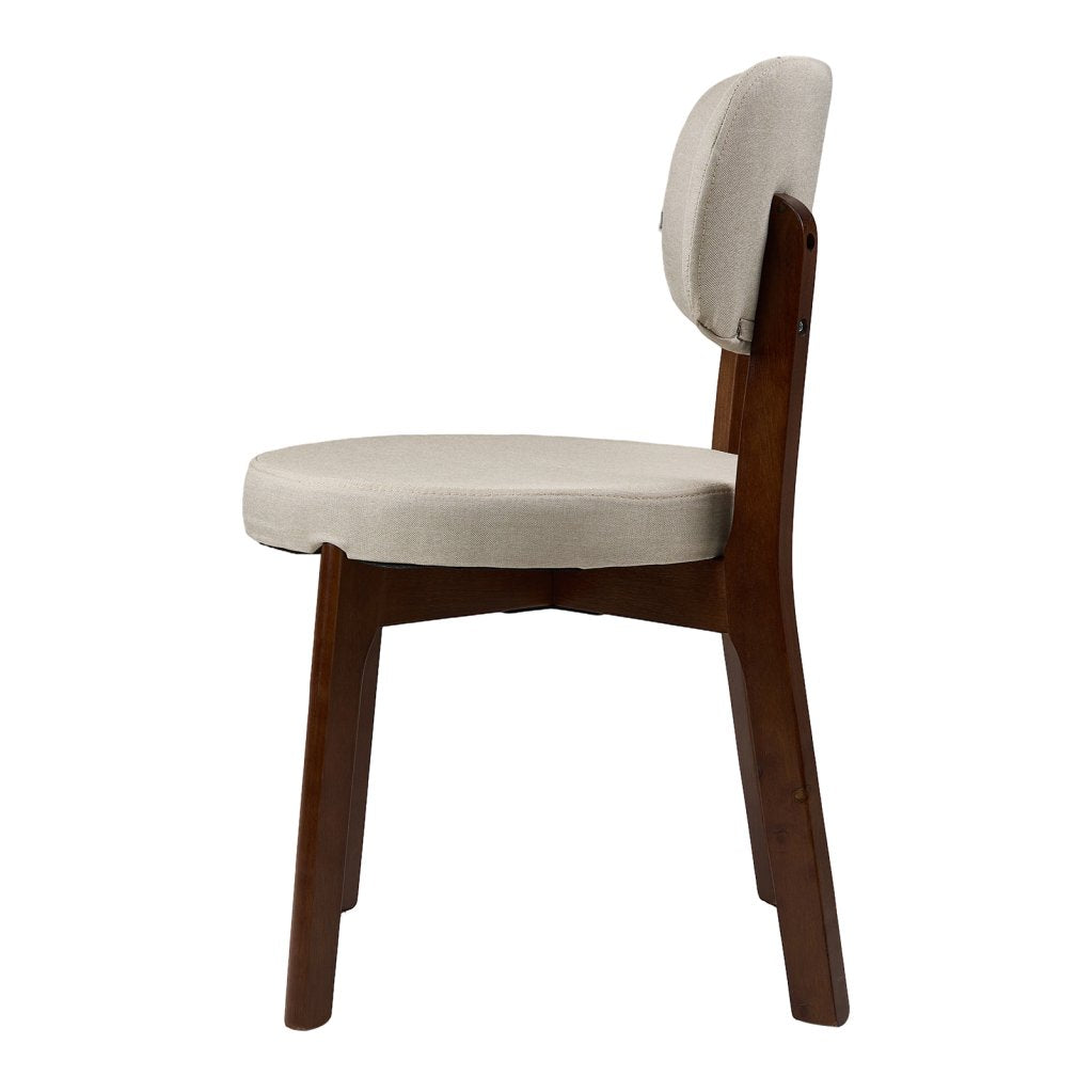 Beige Upholstered Dining Chairs – Set of 2