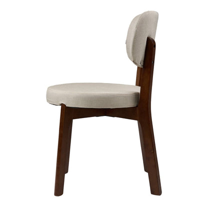 Beige Upholstered Dining Chairs – Set of 2