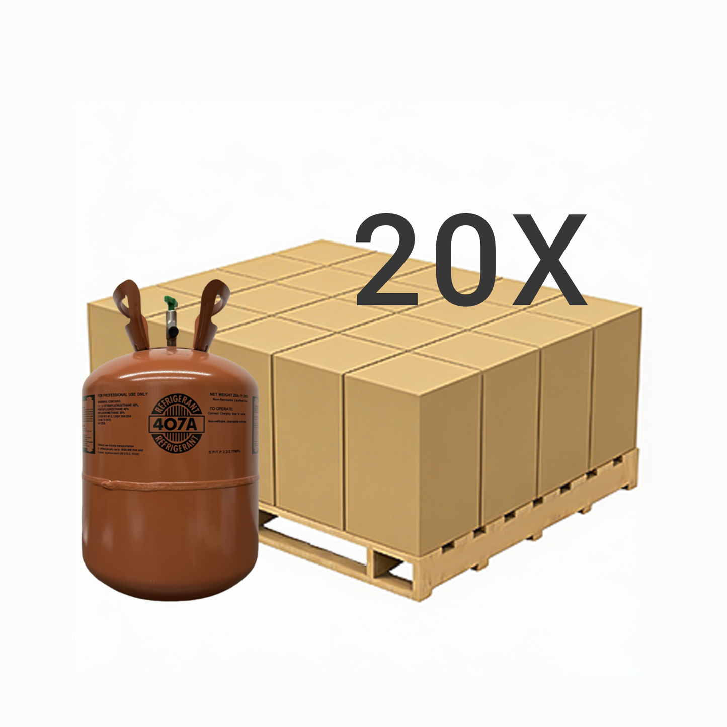 25LB R407A (R-407A) Refrigerant Gas | 40 Cylinders