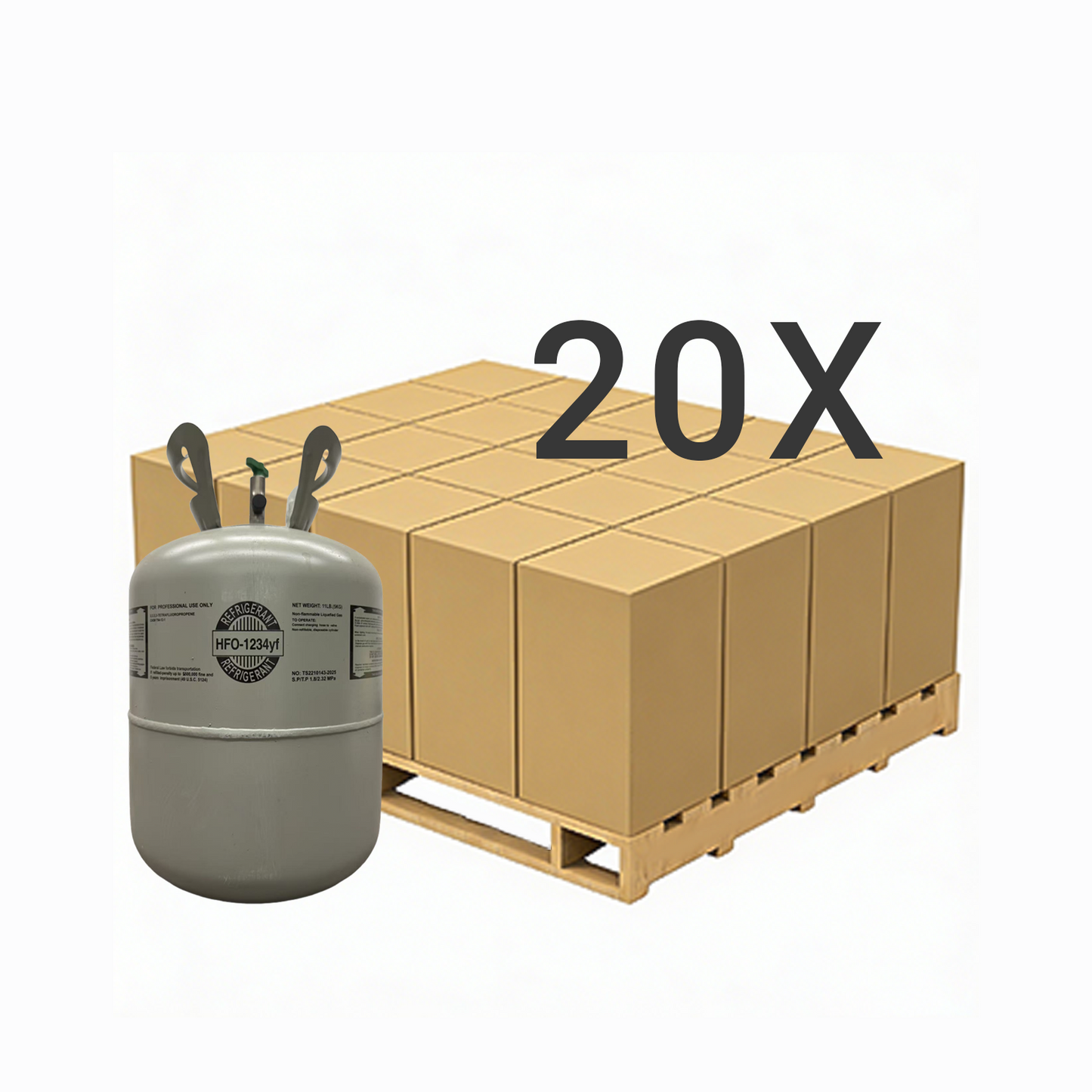 11 LB R1234yf (R-1234yf) Refrigerant Gas | 40 Cylinders
