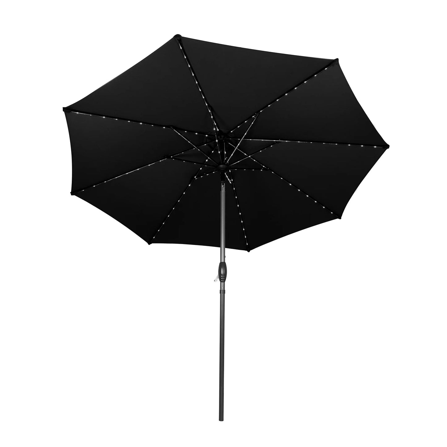 Garden Table & Rattan Chairs & Black 2.7m LED Parasol Bundle