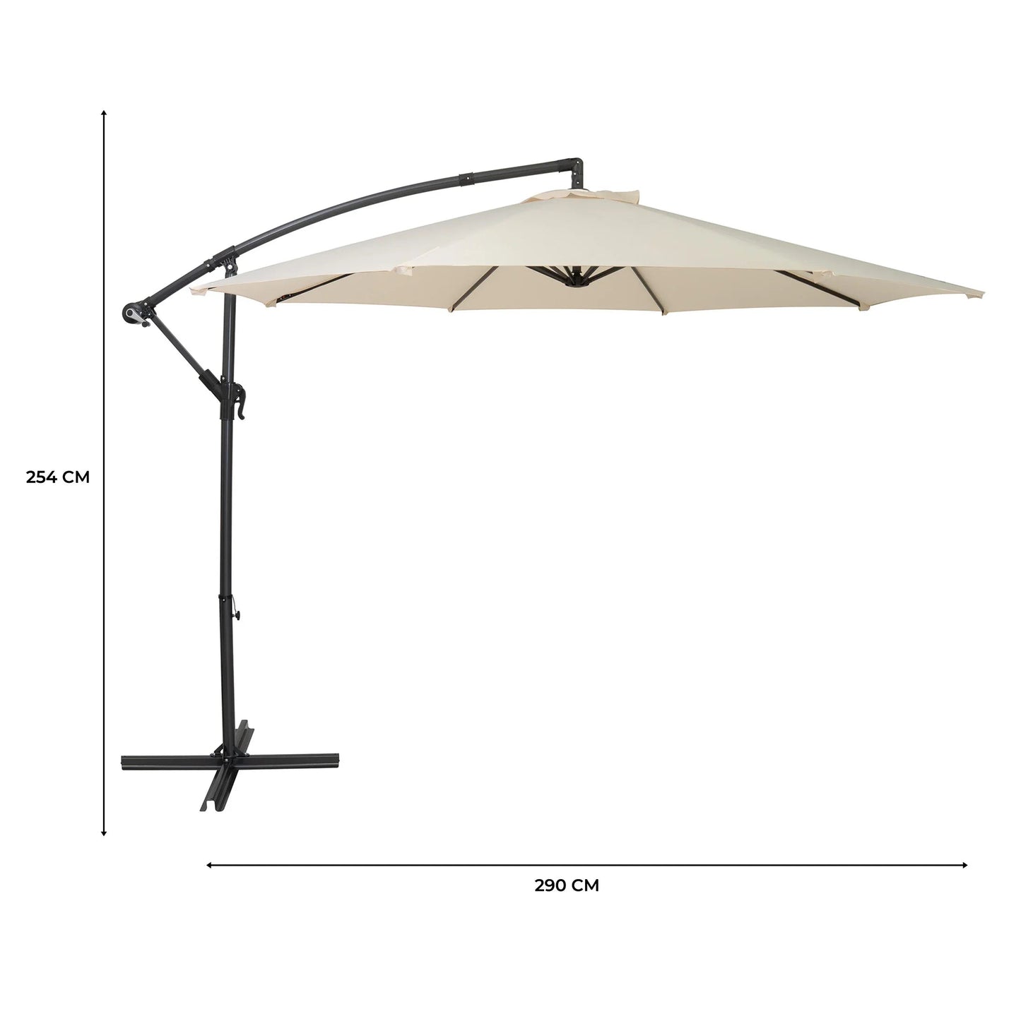 Hanging 2-Seater Egg Chair & Cream 3m Cantilever Parasol Bundle
