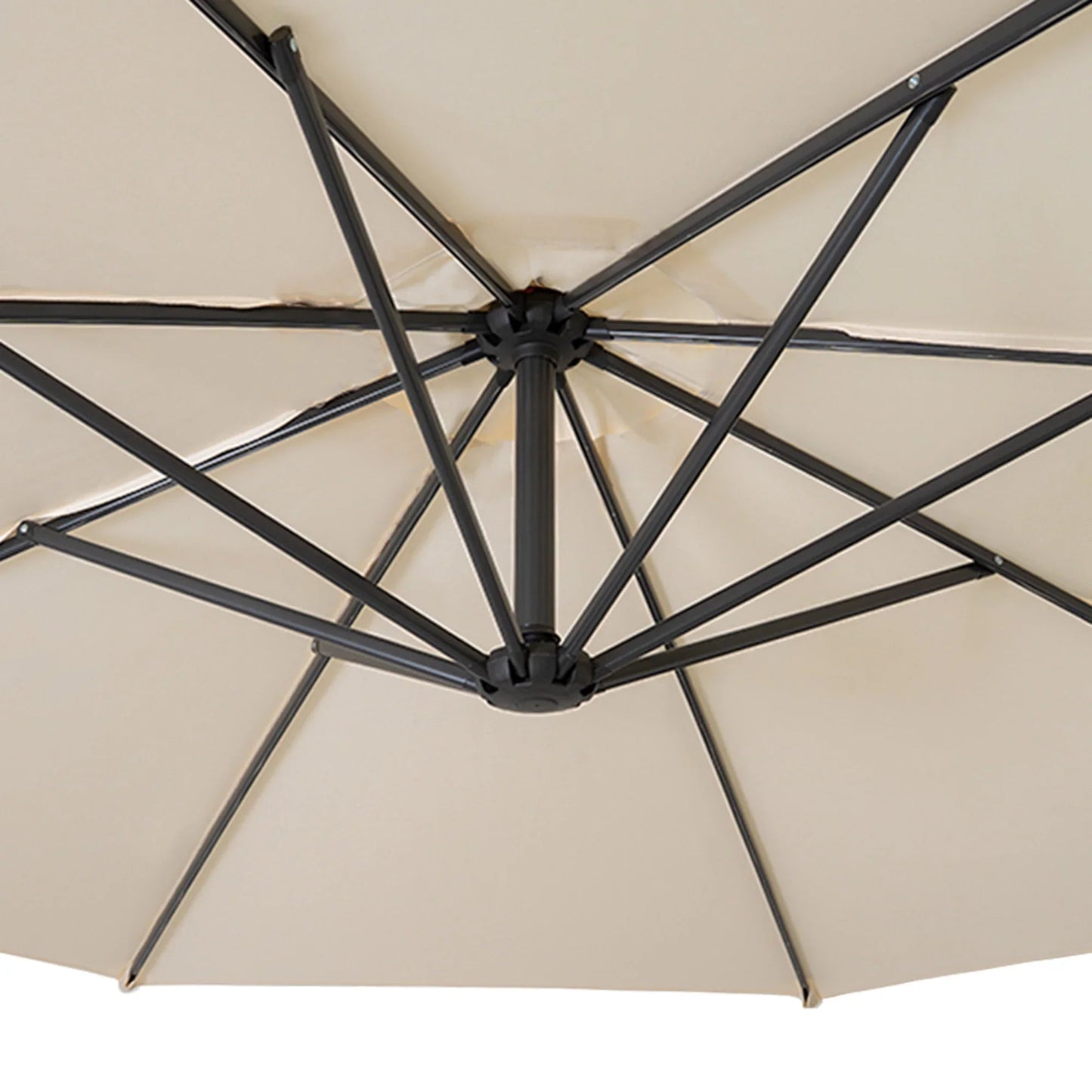 Hanging 2-Seater Egg Chair & Cream 3m Cantilever Parasol Bundle