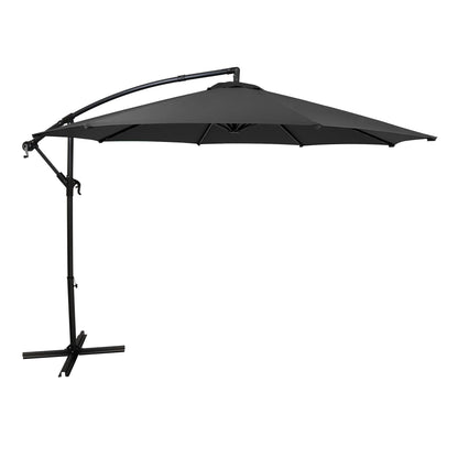 Hanging 2-Seater Egg Chair & Grey 3m Cantilever Parasol Bundle