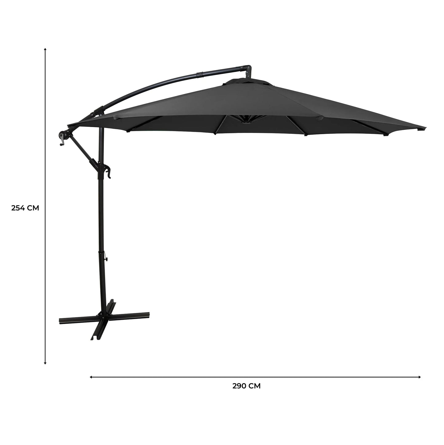 Hanging 2-Seater Egg Chair & Grey 3m Cantilever Parasol Bundle