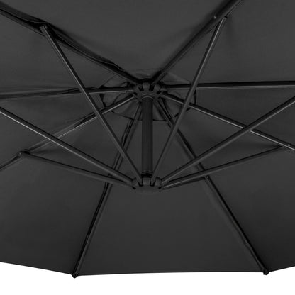 Hanging 2-Seater Egg Chair & Grey 3m Cantilever Parasol Bundle