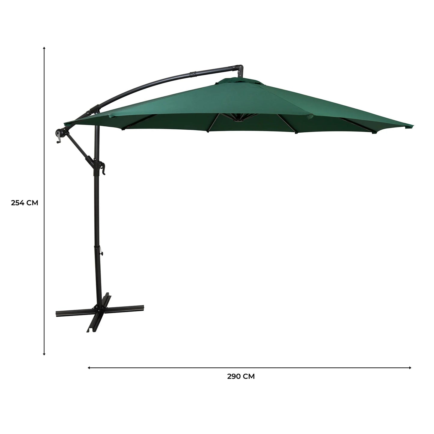 Hanging 2-Seater Egg Chair & Green 3m Cantilever Parasol Bundle