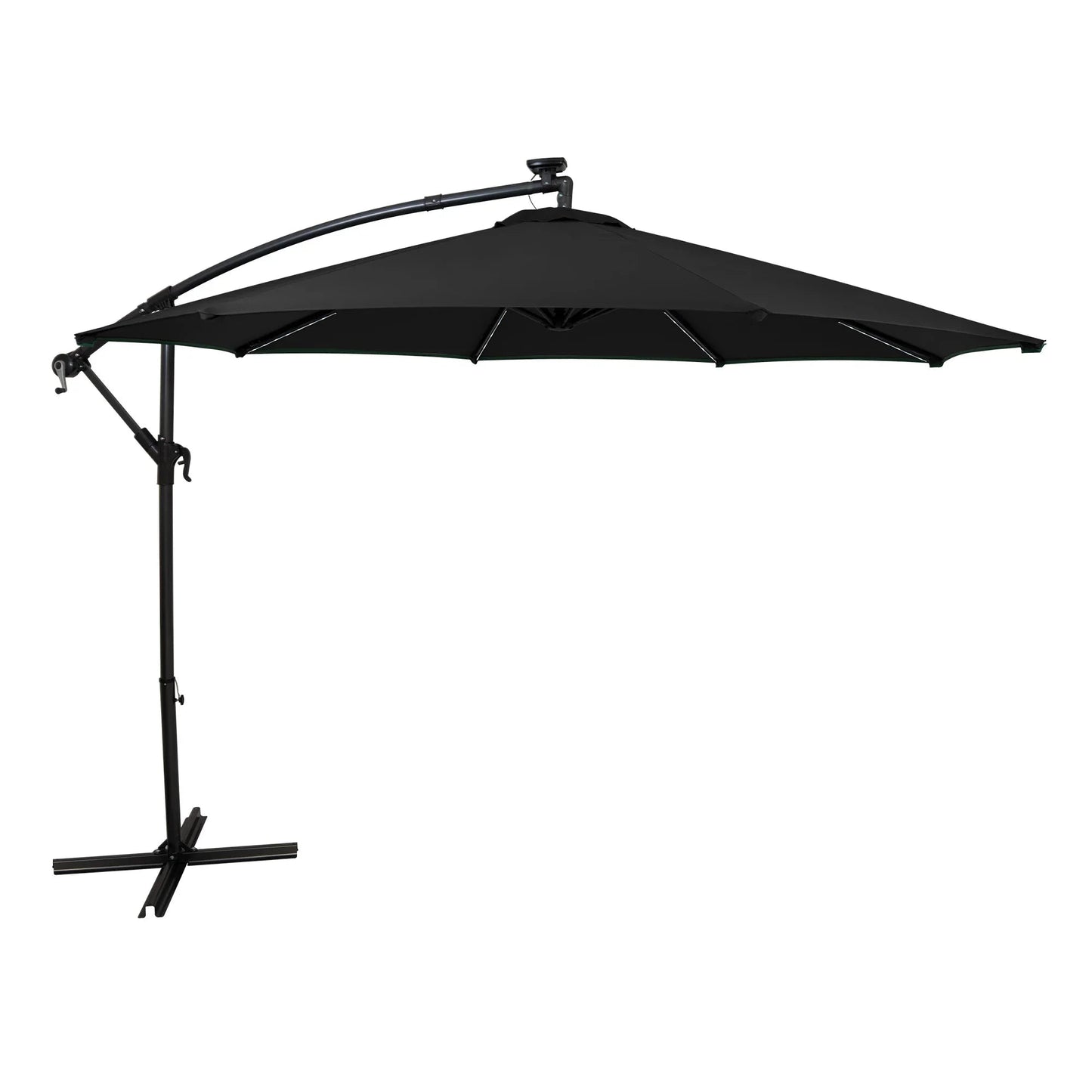 Hanging 2-Seater Egg Chair & Black 3m LED Cantilever Parasol Bundle