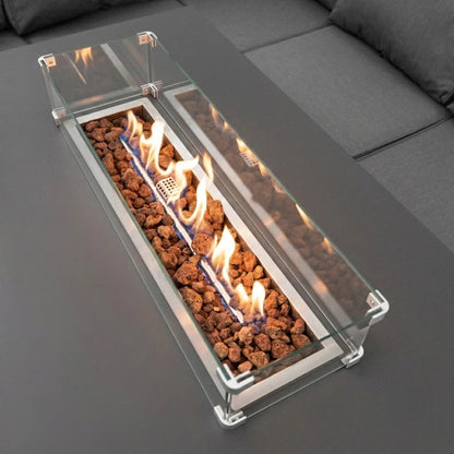 Aluminium 7 Seater Garden Furniture Set With Fire Pit