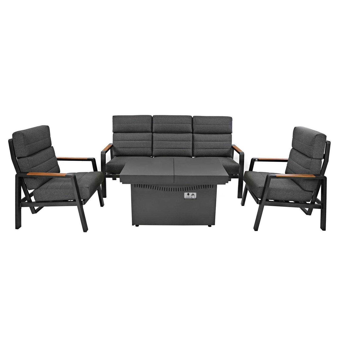 5 Seater Reclining Furniture Set With Firepit