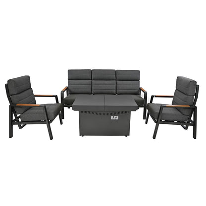 5 Seater Reclining Furniture Set With Firepit