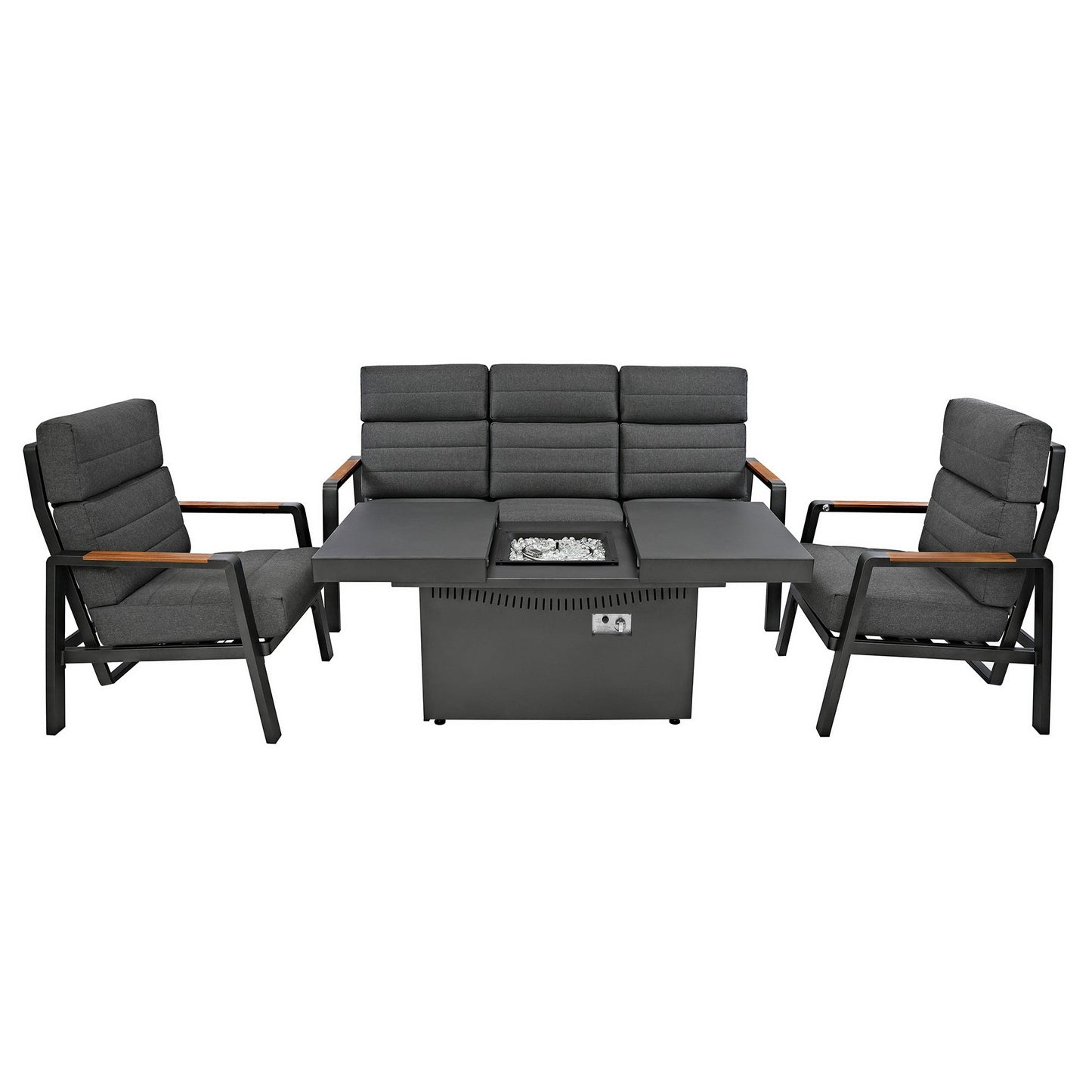 5 Seater Reclining Furniture Set With Firepit