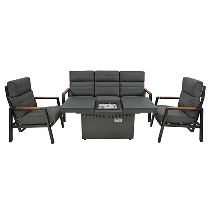 5 Seater Reclining Furniture Set With Firepit