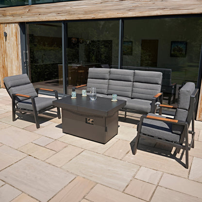 5 Seater Reclining Furniture Set With Firepit