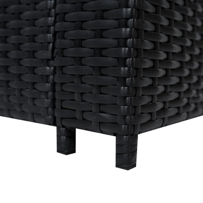 8 Seater Rattan Furniture Set With Firepit – Black
