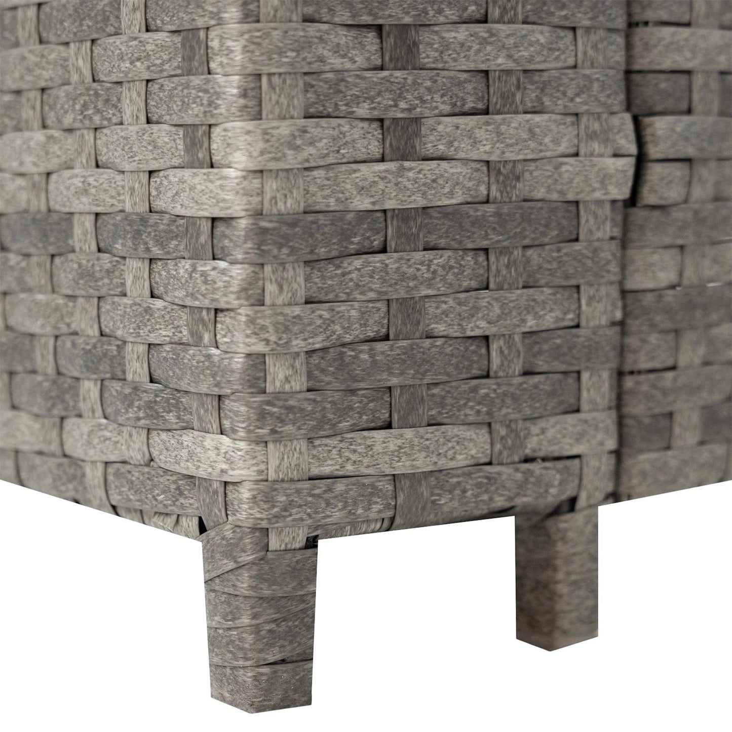 8 Seater Rattan Furniture Set With Firepit – Grey