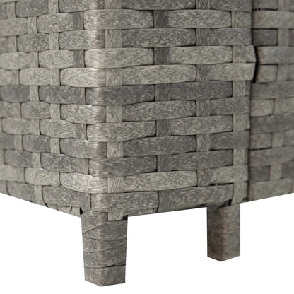 8 Seater Rattan Furniture Set With Firepit – Grey