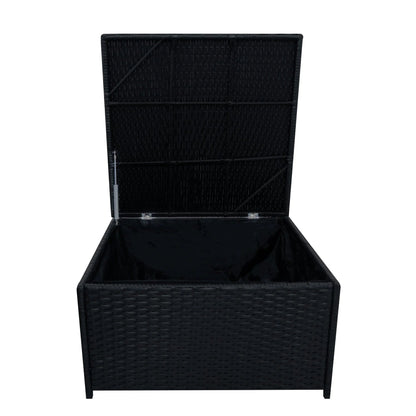 11 Seater Rattan Furniture Set With Firepit – Black