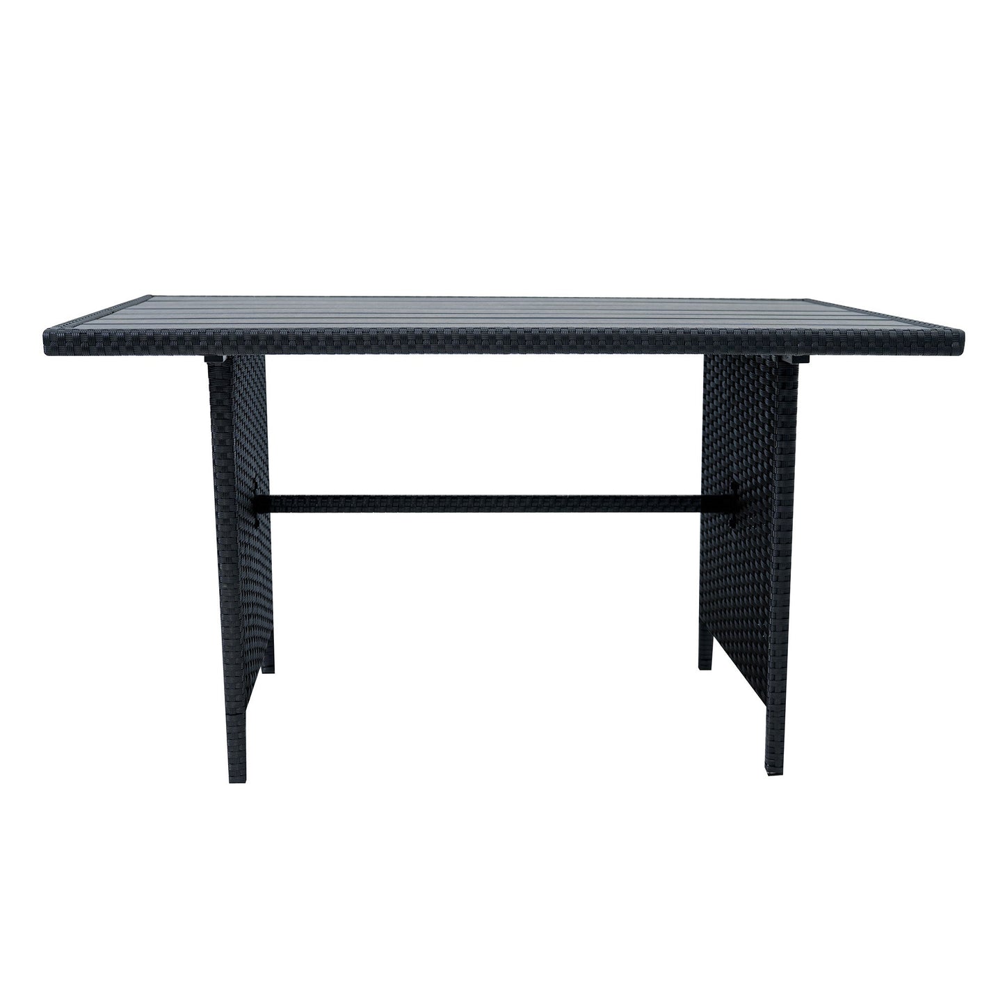Rattan Corner Set With Composite Table – Black