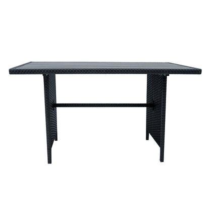 Rattan Corner Set With Composite Table – Black