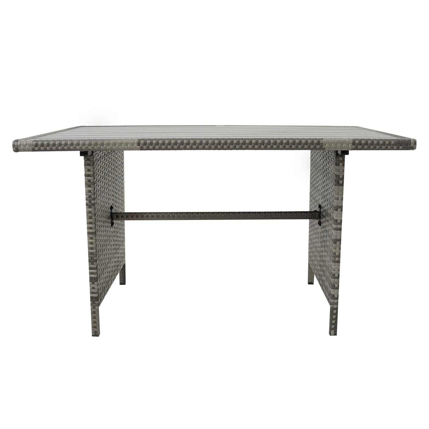 Rattan Corner Set With Composite Table – Grey