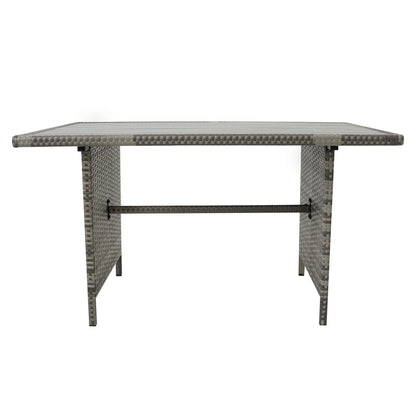 Rattan Corner Set With Composite Table – Grey