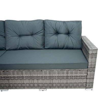 Rattan Corner Set With Composite Table – Grey