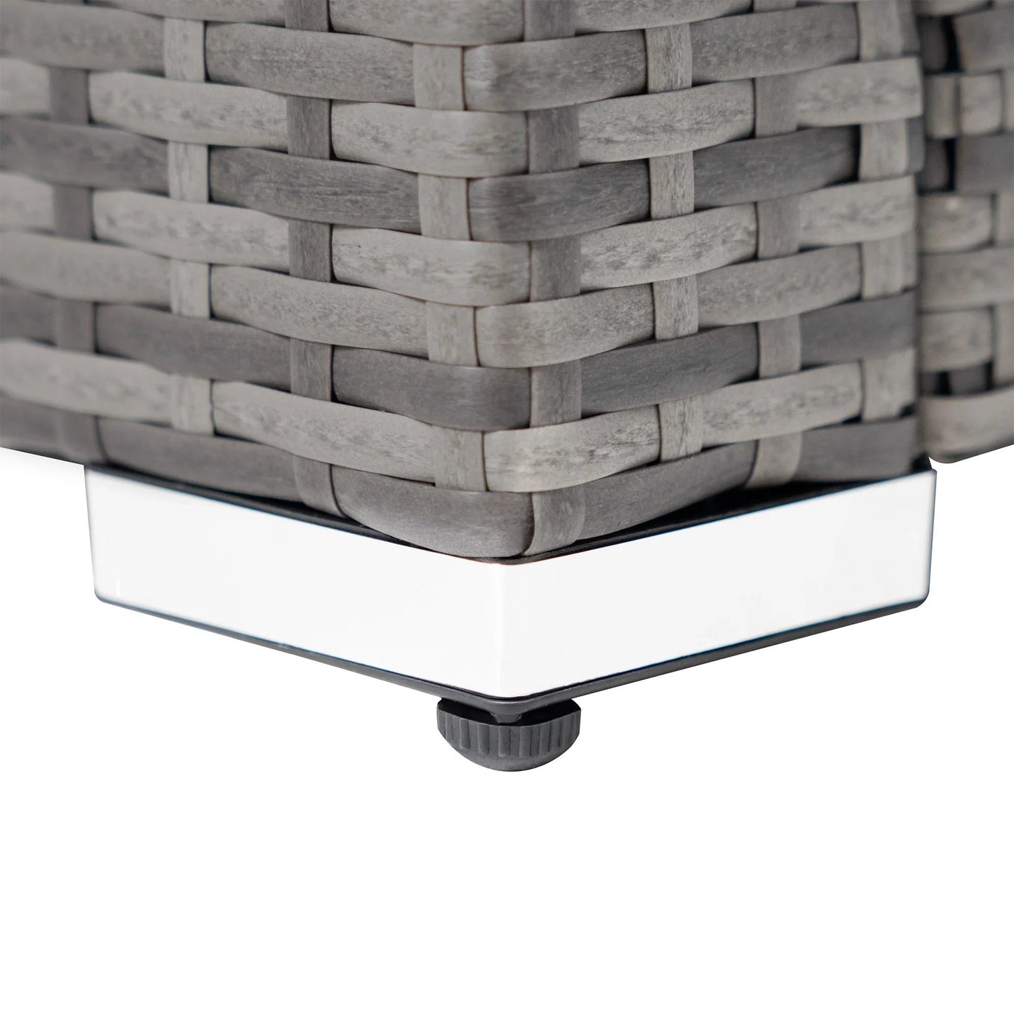 Rattan Corner Set With Composite Table – Grey