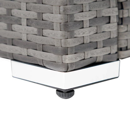 Rattan Corner Set With Composite Table – Grey