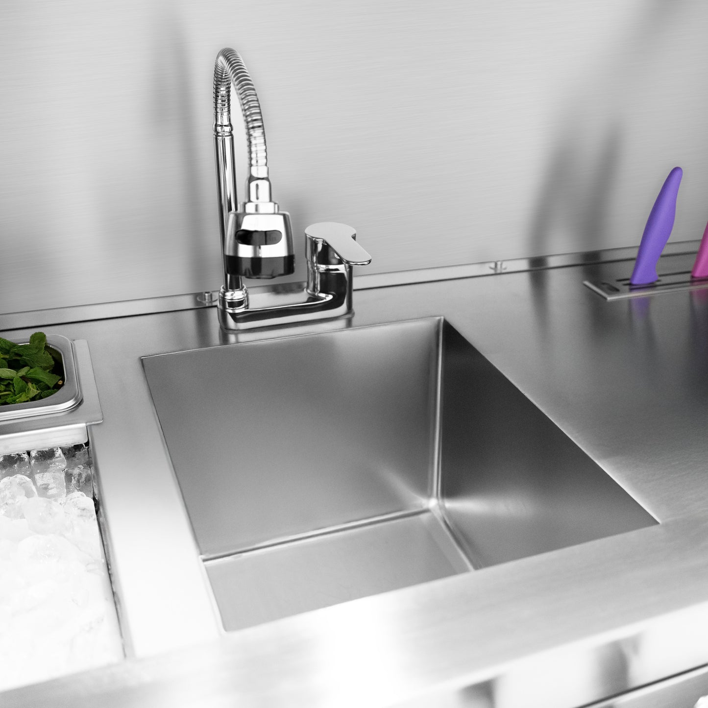 Mobile Cocktail Bar Station & Ice Cart – 800mm