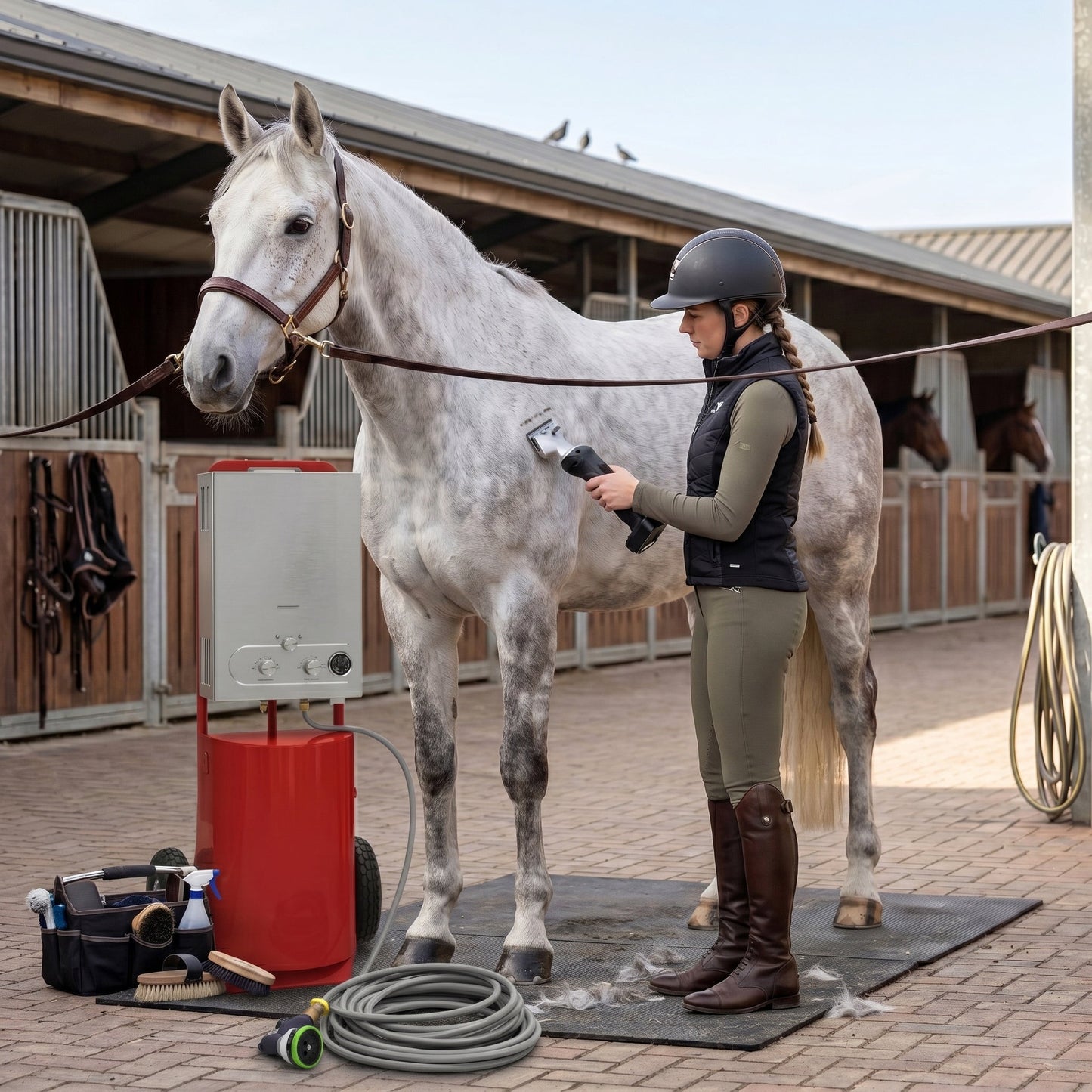 Horse Shower & Cordless Clippers – Red