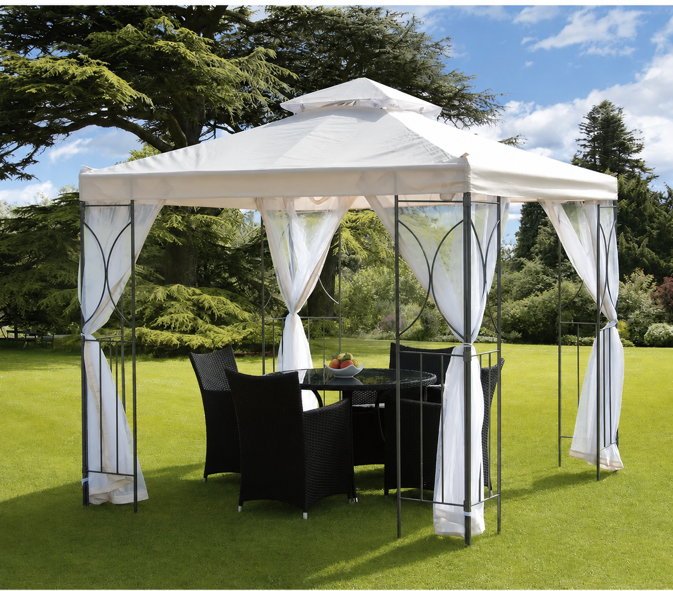 Contemporary Cream Garden Gazebo – 2.5m x 2.5m