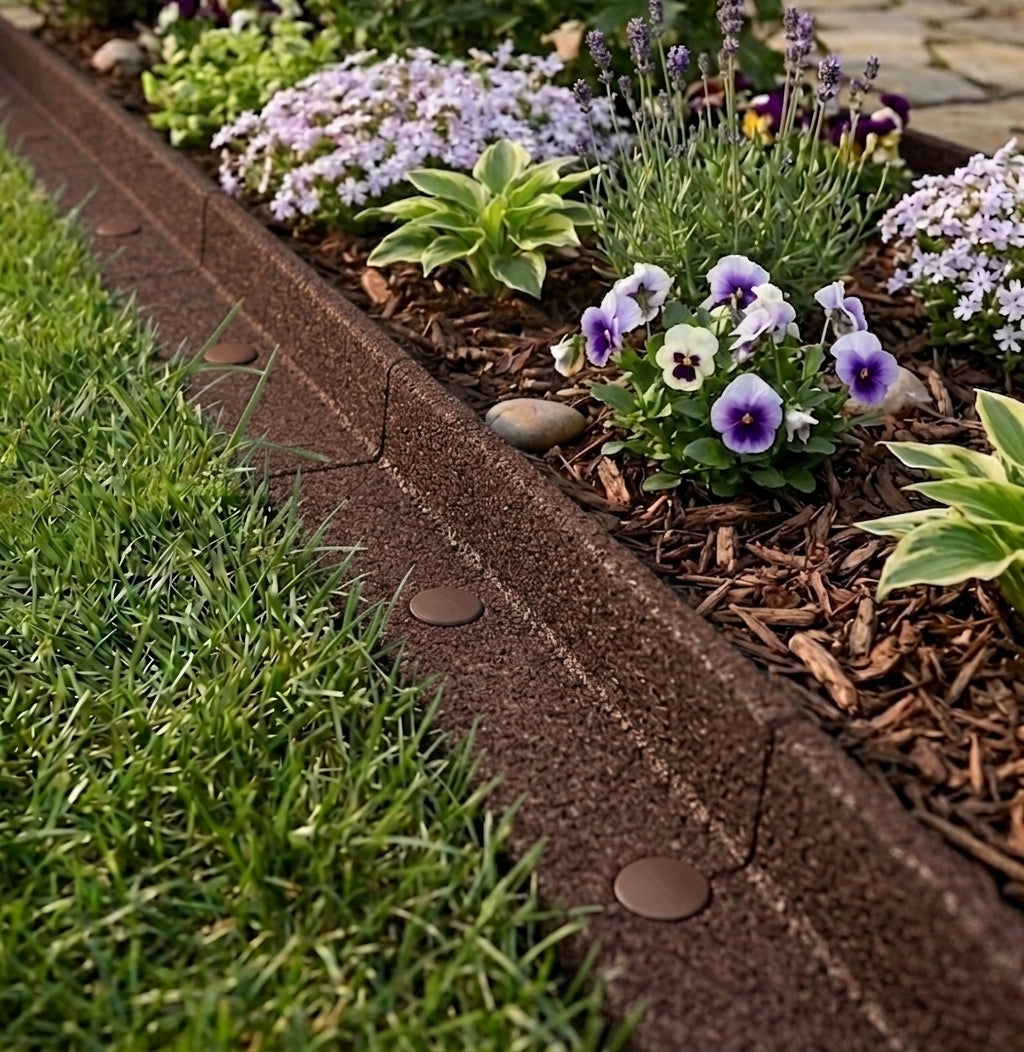 Flexible Lawn Edging 43.2m With Mallet - Brown